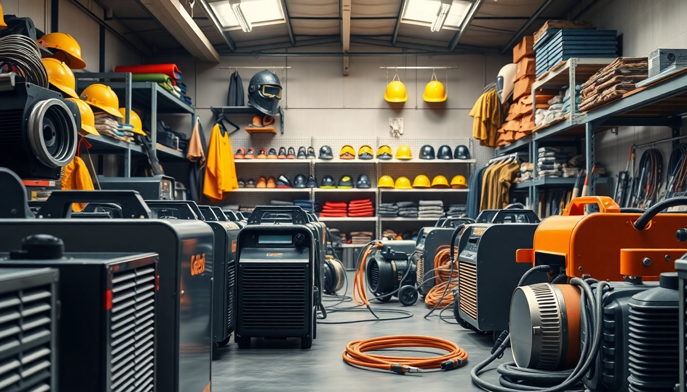 Explore welding supply close to me displayed in a modern industrial workshop highlighting various tools.