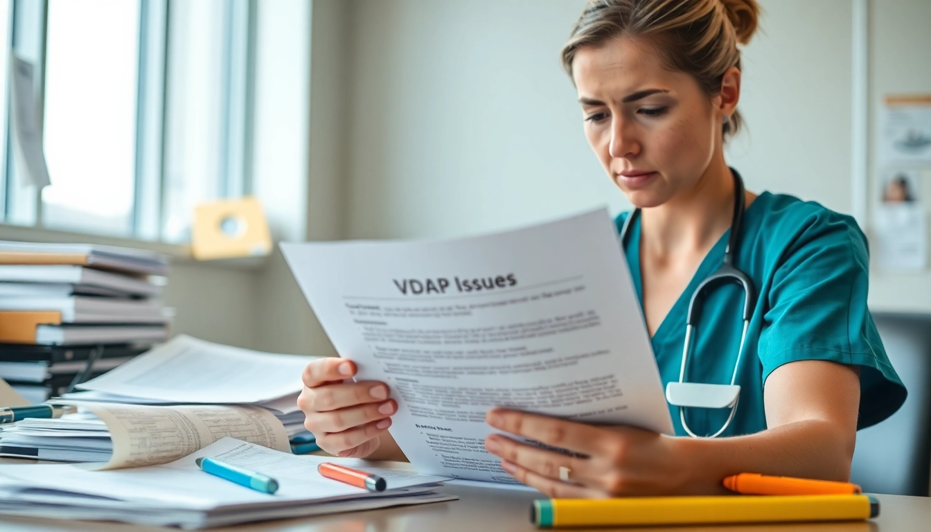 Address problems with VDAP for Alabama Nurses, highlighting a nurse's concern in a legal context.